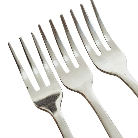 3 Barclay Geneve Oyster Bay Cocktail Seafood Fork 5.5" stainless steel MCM minim - Picture 3 of 10